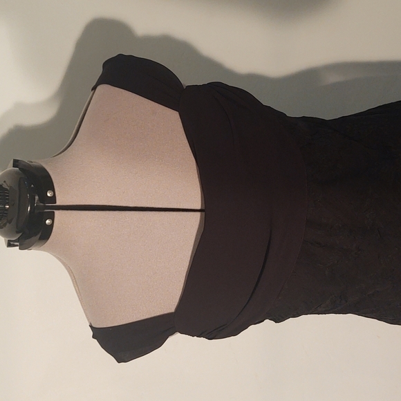 CDC Black Square Cowl Neck Floral Dress Sz 12 - Picture 2 of 10